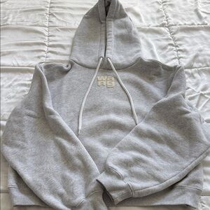 Alexander Wang Gray Logo Hoodie Sweater